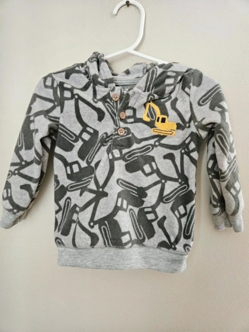 Child of Mine by Carters Fleece Hooded Pullover Excavator